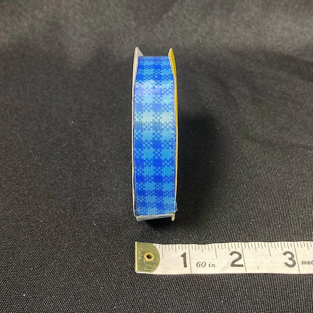 ⭐️ Blue Gingham Check Craft Ribbon 5/8” x 108”